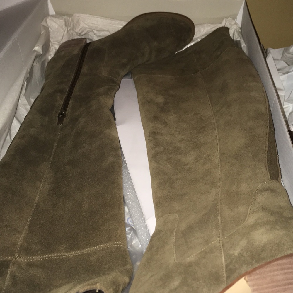Marc Fisher Dark Green Suede Boots